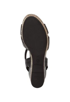 Tamaris Sandales Compensées - Black Leather -Tamaris Soldes Magasin 0ef1c1180f5e44108673934544c7e820