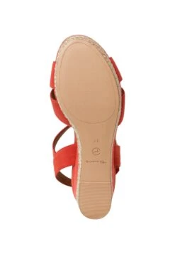 Tamaris Sandales Compensées - Orange Suede -Tamaris Soldes Magasin 1794bf35c3e14d7ea327430309a89b57
