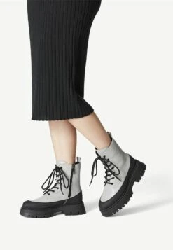 Tamaris Stiefelette - Bottines À Plateau - Grey Lea. Blk