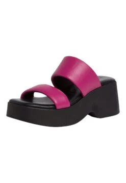 Tamaris Mules À Talons - Fuxia Black -Tamaris Soldes Magasin 1b26f488b7ff41e1b2ea970a50d7c51f