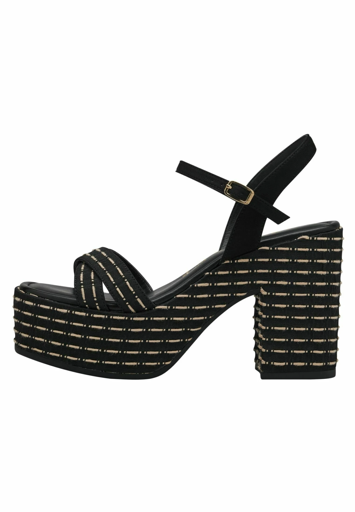 Tamaris Sandales À Talons Hauts - Black Beige 4 Tamaris Sandales À Talons Hauts - Black Beige – Image 2