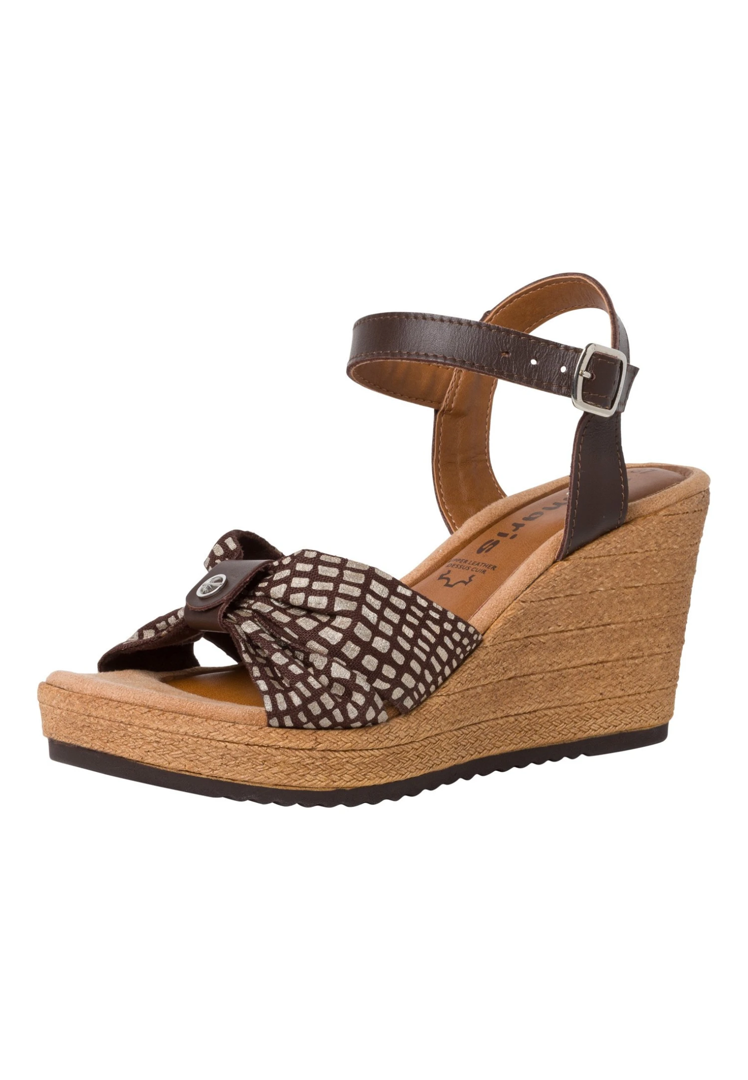 Tamaris Sandales Compensées - Chocolate Dots 5 Tamaris Sandales Compensées - Chocolate Dots – Image 3