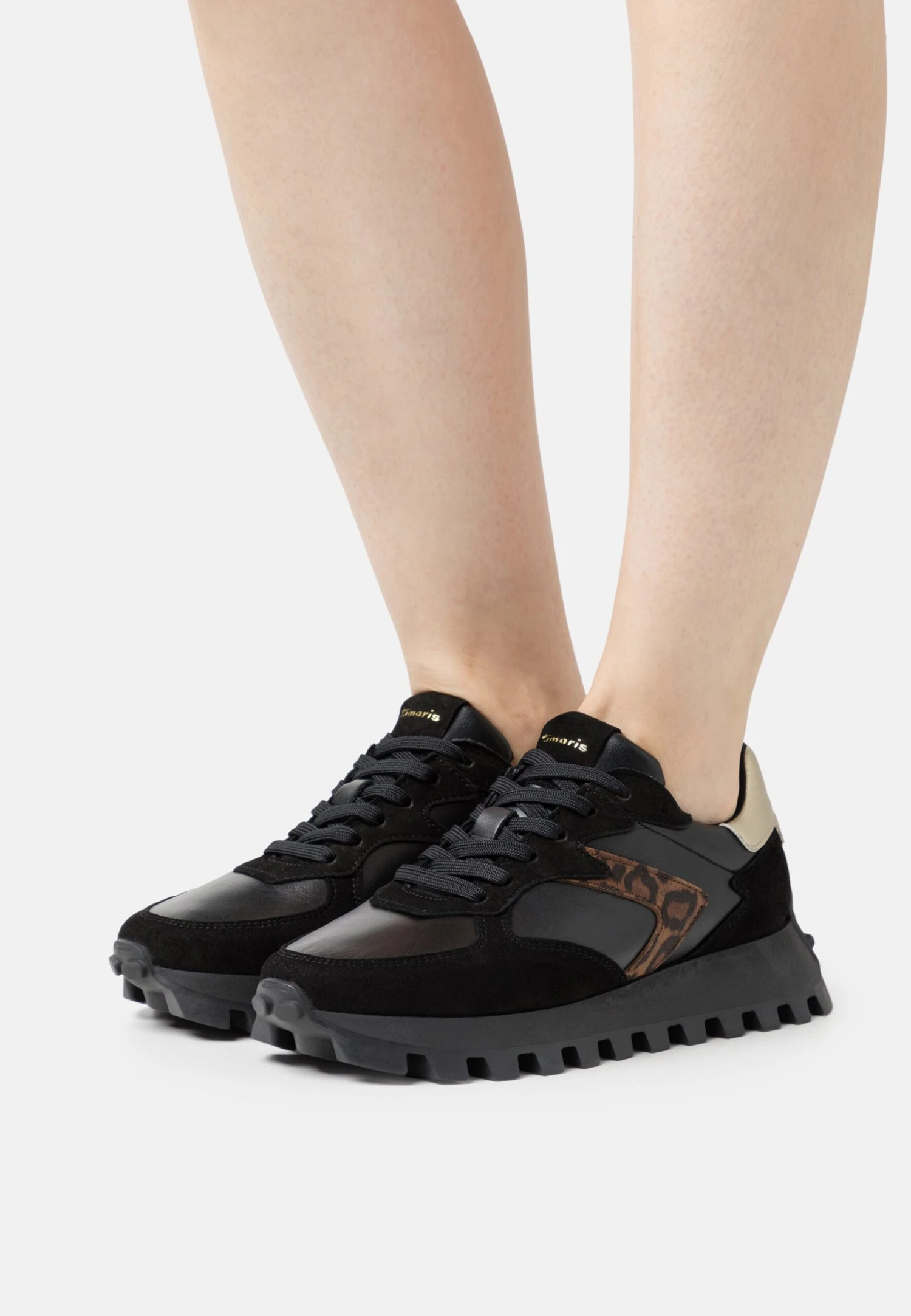 Tamaris Baskets Basses - Black/Leopard 3 Tamaris Baskets Basses - Black/Leopard