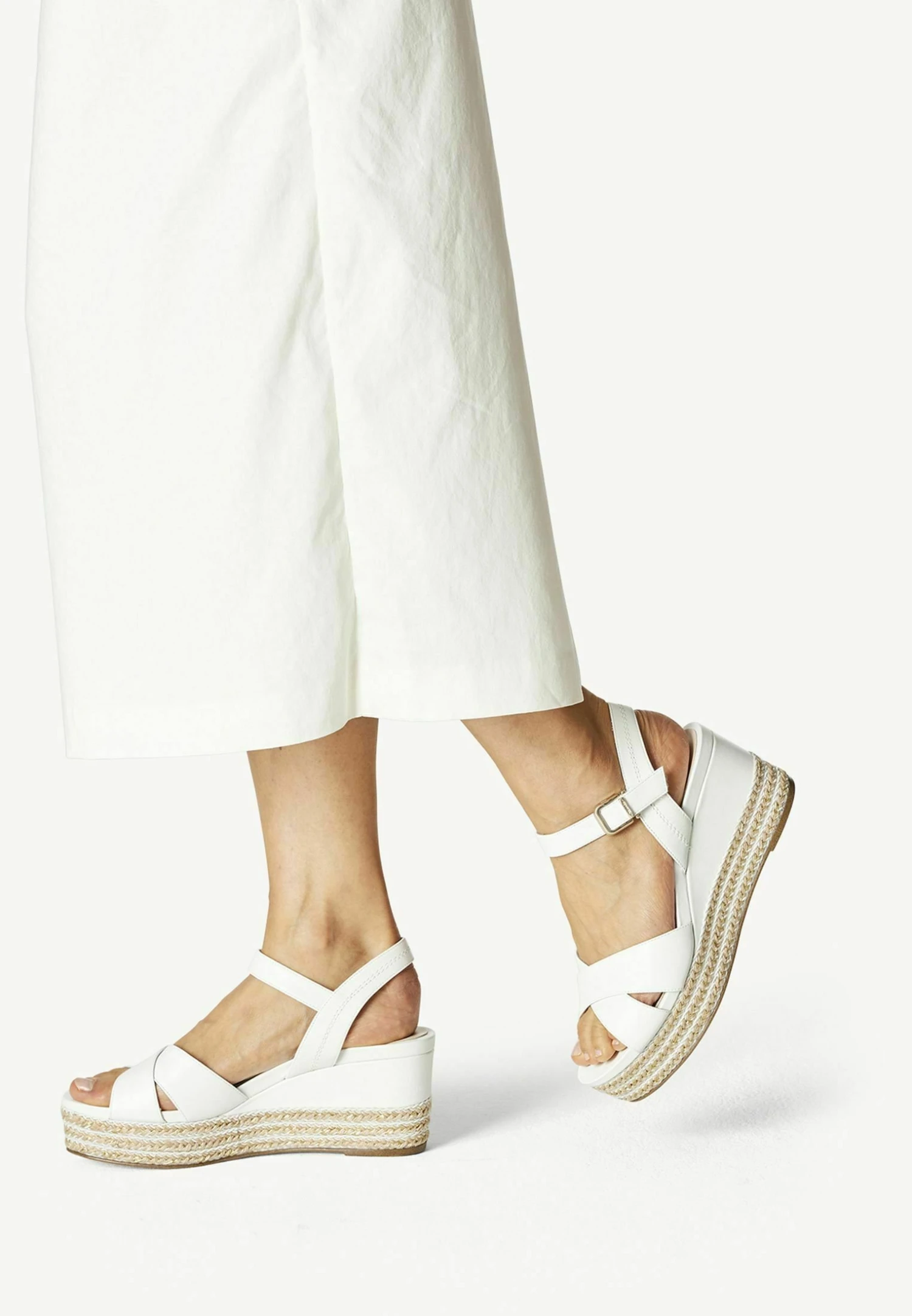 Tamaris Sandales Compensées - White Leather 3 Tamaris Sandales Compensées - White Leather