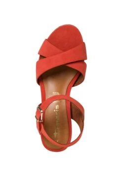 Tamaris Sandales Compensées - Orange Suede -Tamaris Soldes Magasin 86c60f34b88148549eac107ecb42677b