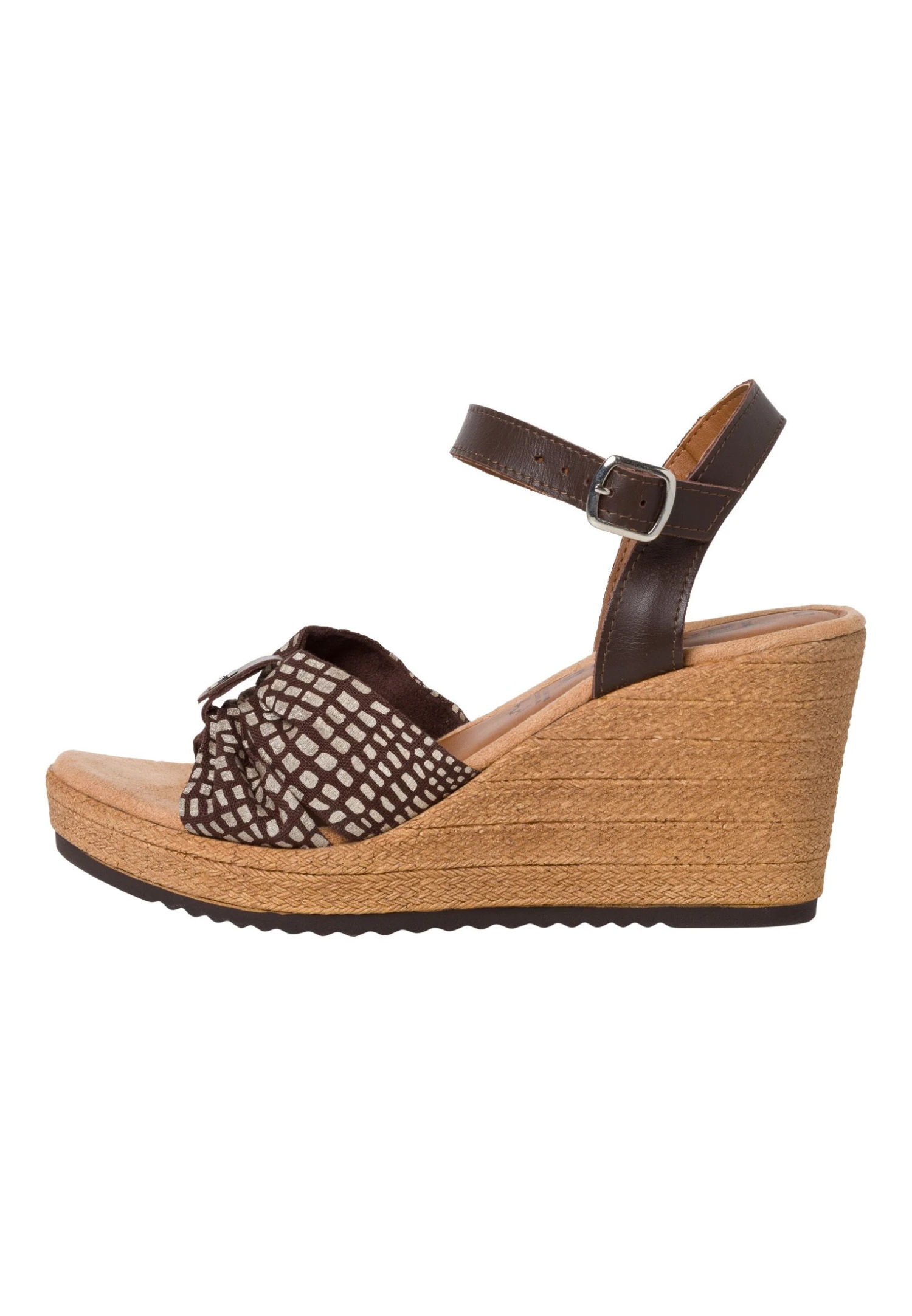 Tamaris Sandales Compensées - Chocolate Dots 4 Tamaris Sandales Compensées - Chocolate Dots – Image 2