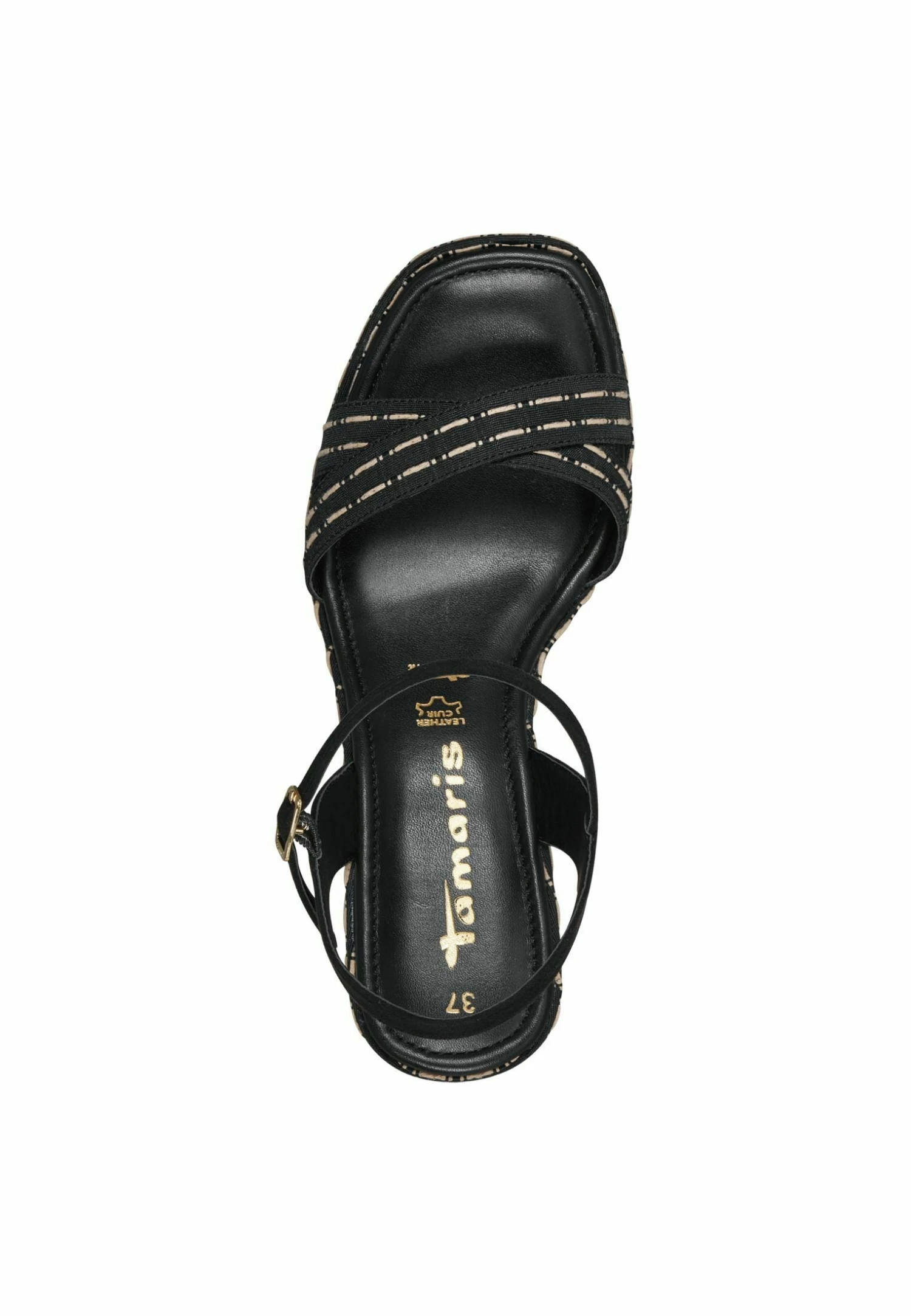 Tamaris Sandales À Talons Hauts - Black Beige 6 Tamaris Sandales À Talons Hauts - Black Beige – Image 4