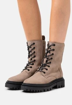 Tamaris Bottes À Lacets - Taupe