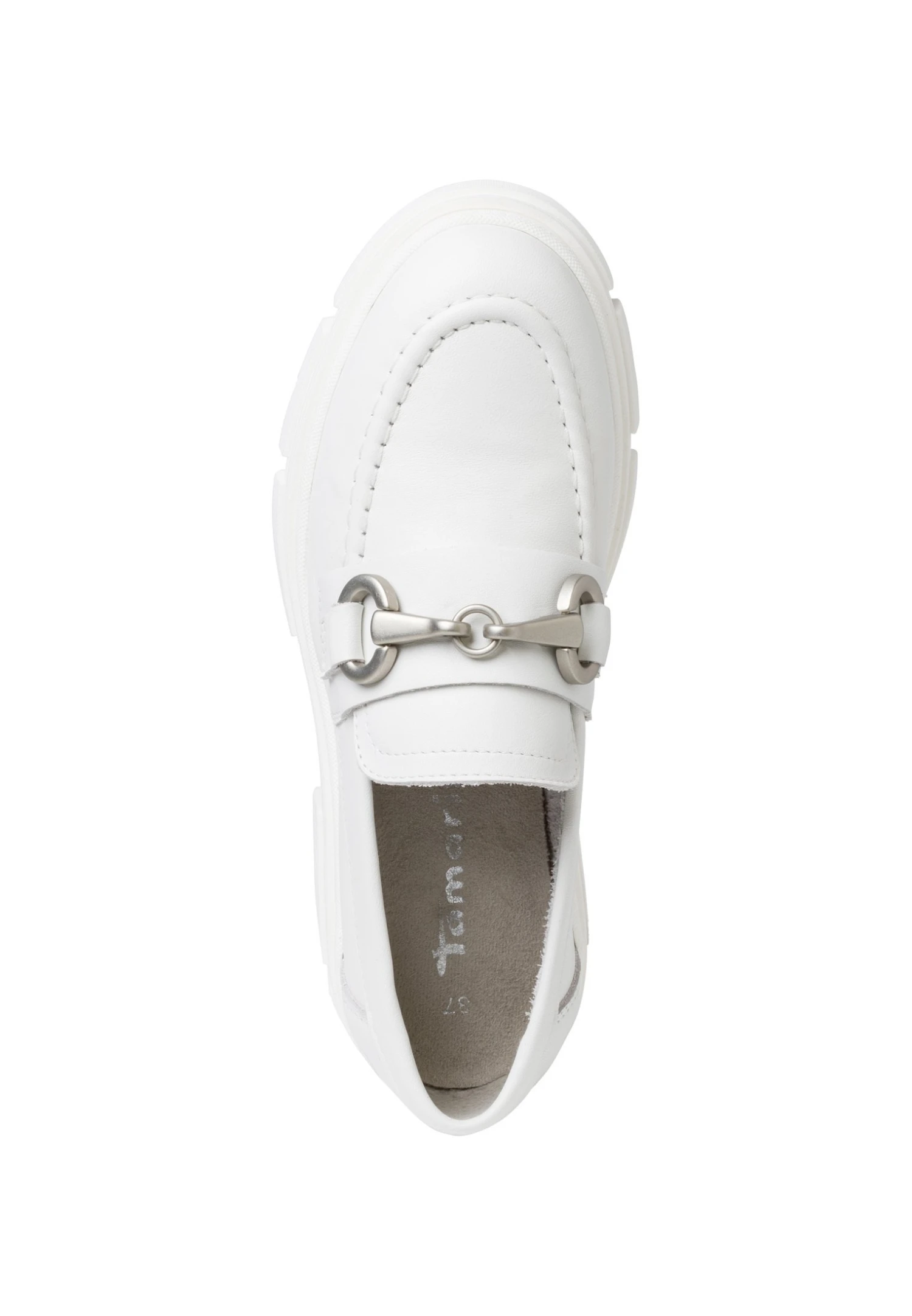Tamaris Mocassins - White Leather 6 Tamaris Mocassins - White Leather – Image 4