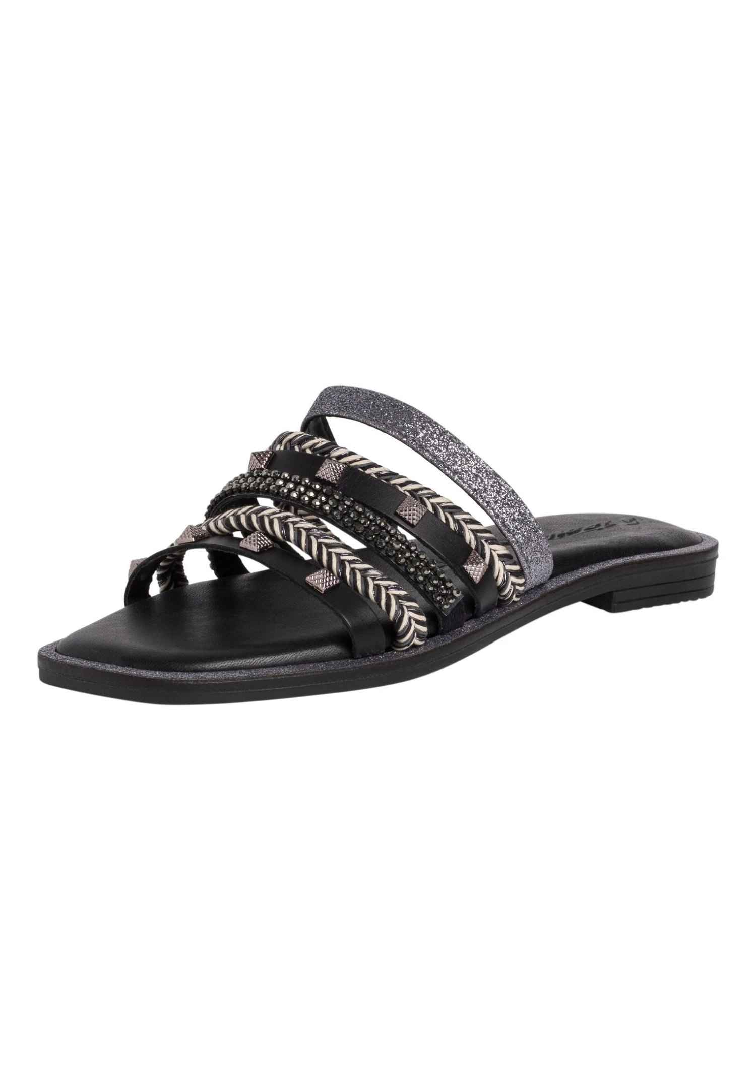 Tamaris Mules - Black Multi 3 Tamaris Mules - Black Multi – Image 2