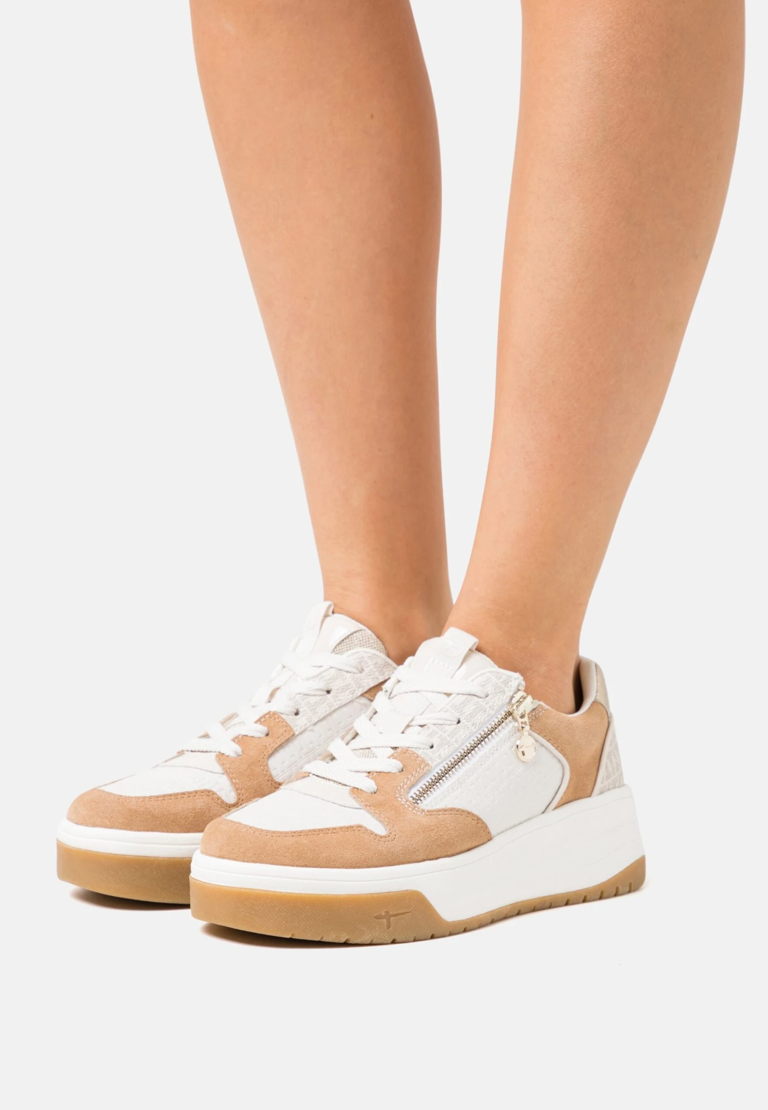 Tamaris Baskets Basses - White/Nut 3 Tamaris Baskets Basses - White/Nut