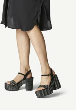 Tamaris Sandales À Talons Hauts - Black Beige